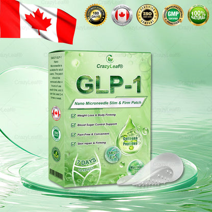 Clinically Proven|Official Store | CrazyLeaf® SMGT-GLP-1 Nano Microneedle Patch with Collagen & Matrixyl 3000 丨Targets Obesity, Loose Skin, High Blood Pressure, Diabetes, Fatty Liver, Joint Pain, Brain Fog, Low Energy, Body Aches, and More